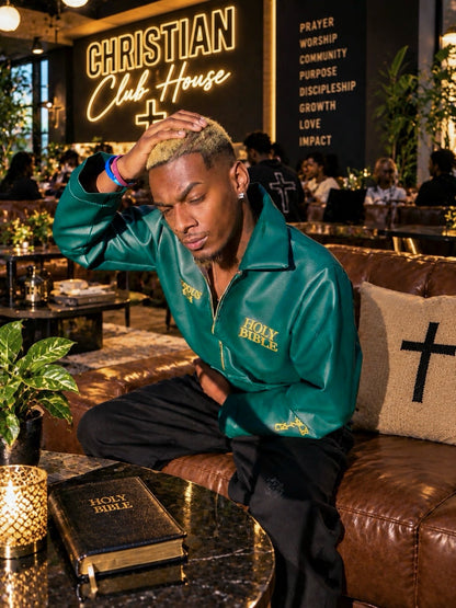 Holy Bible Leather Jacket ✝️