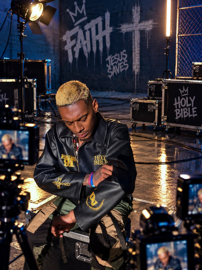 Holy Bible Leather Jacket ✝️